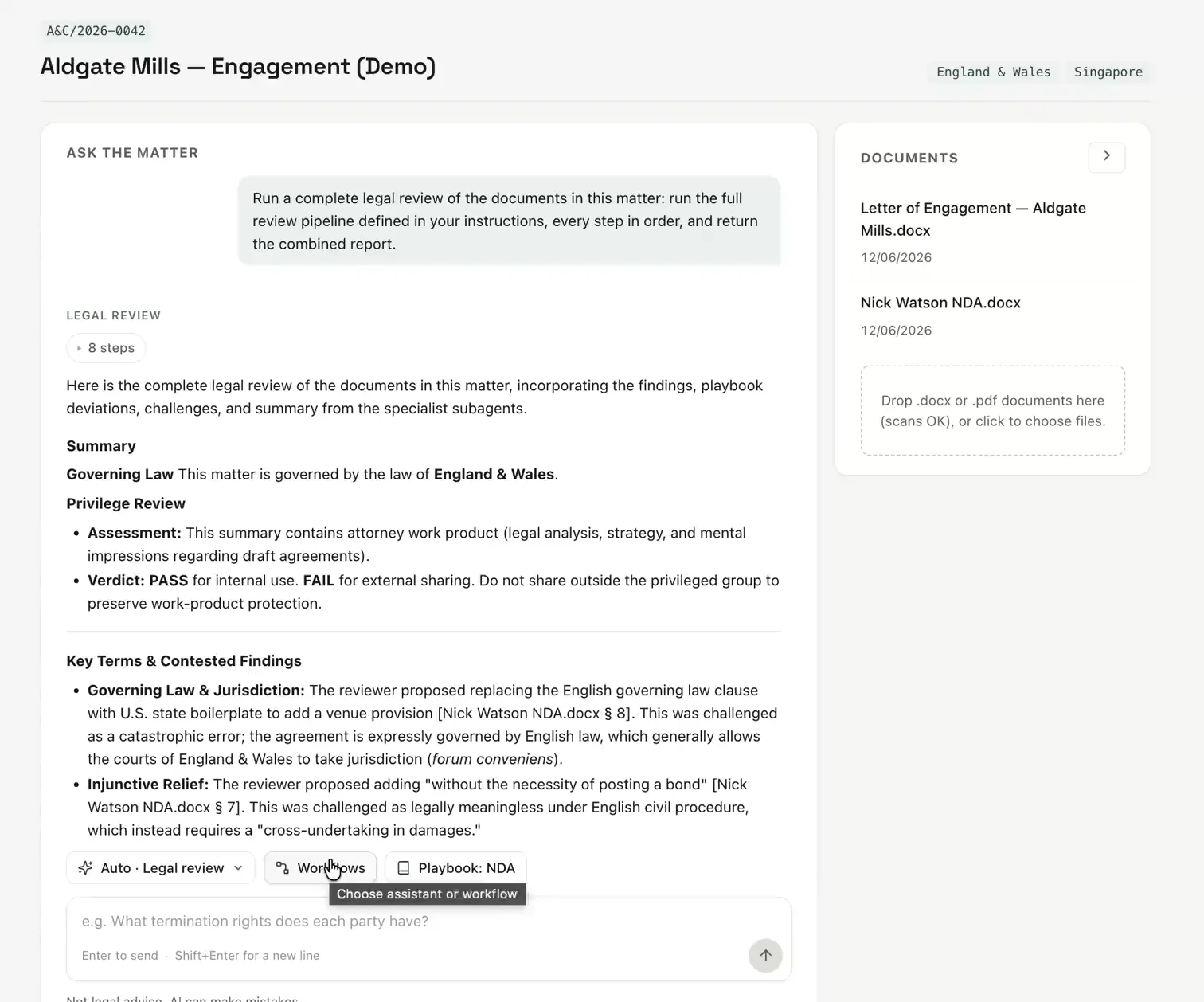 Multi-agent review workflow in doc.haus